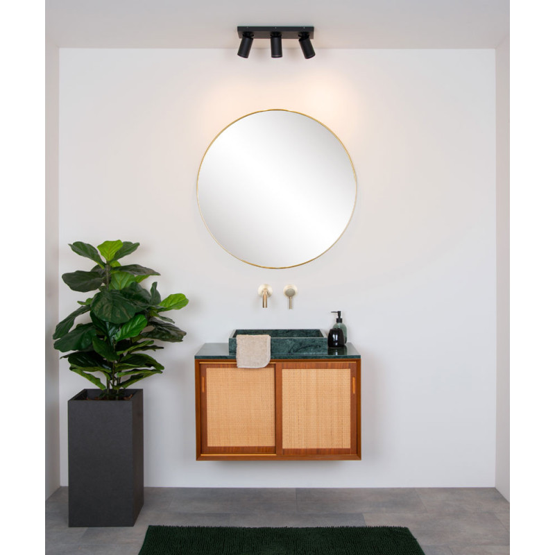 Spot LED pour salle de bain Taylor noir GU10 3 × 5 W LUCIDE