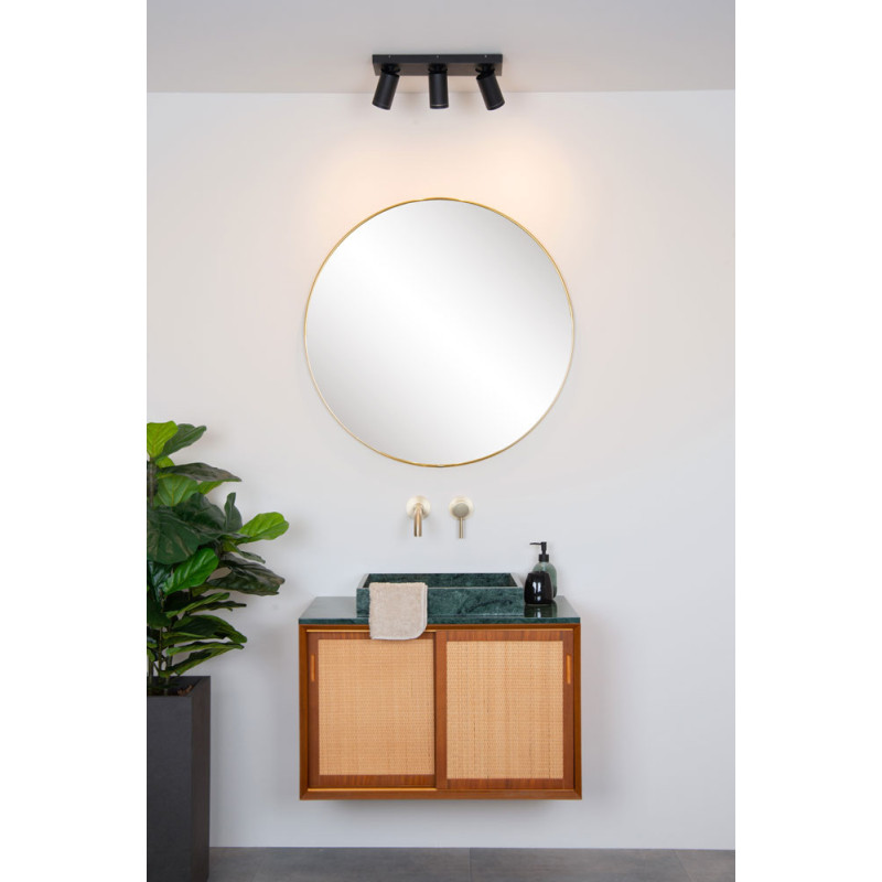 Spot LED pour salle de bain Taylor noir GU10 3 × 5 W LUCIDE
