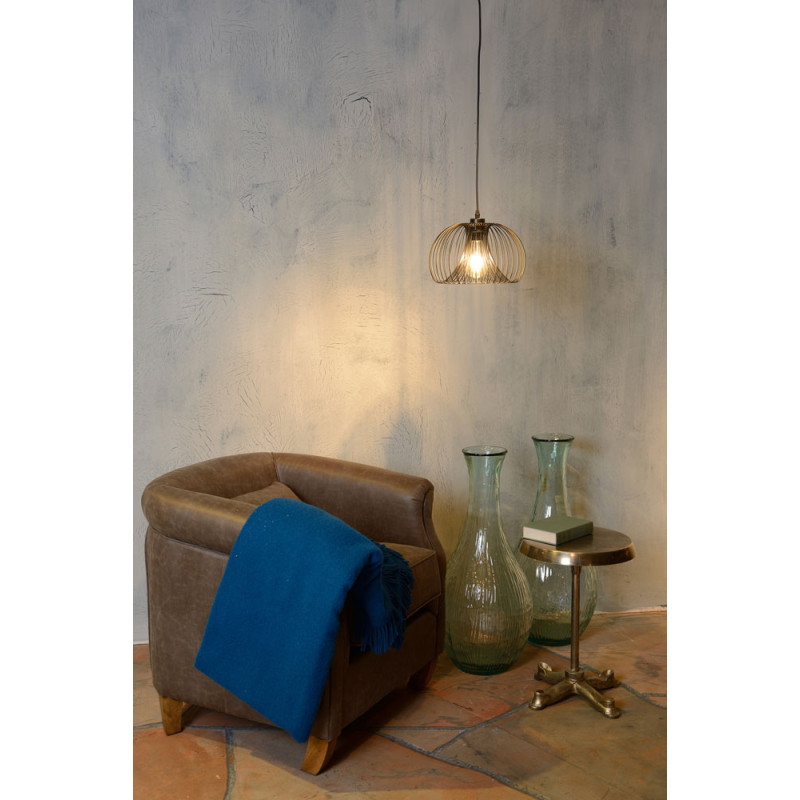 Suspension Vinti noire Ø 30 cm E27 60 W LUCIDE Suspension Vinti noire Ø 30 cm E27 60 W LUCIDE