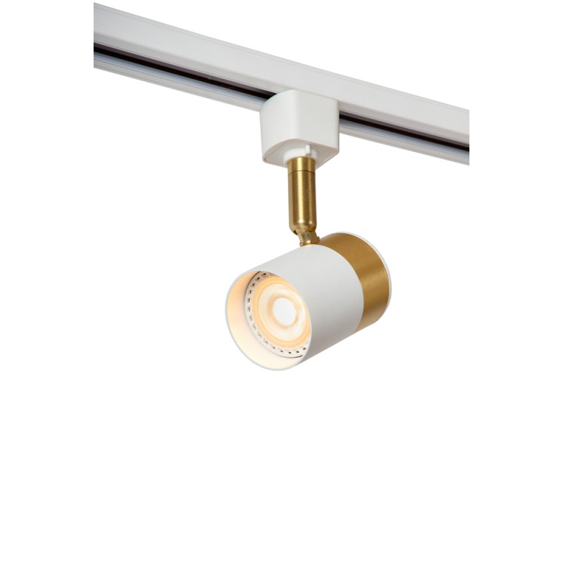 Spot LED Track Floris blanc et or dimmable GU10 50 W LUCIDE