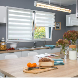 Store enrouleur jour/nuit Chic blanc 62 x 160 cm MADECO