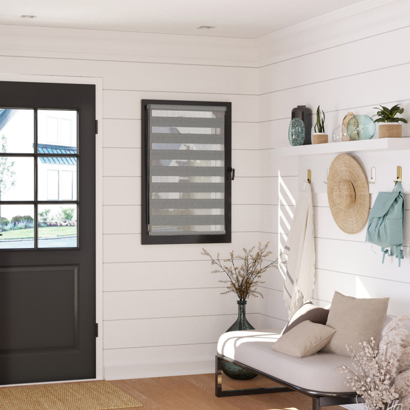 Store enrouleur sur rail jour/nuit tamisant Easy gris 71 x 250 cm MADECO Store enrouleur sur rail jour/nuit tamisant Easy gris 71 x 250 cm MADECO