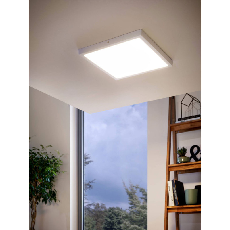Plafonnier LED Fueva 1 blanc dimmable 22 W EGLO