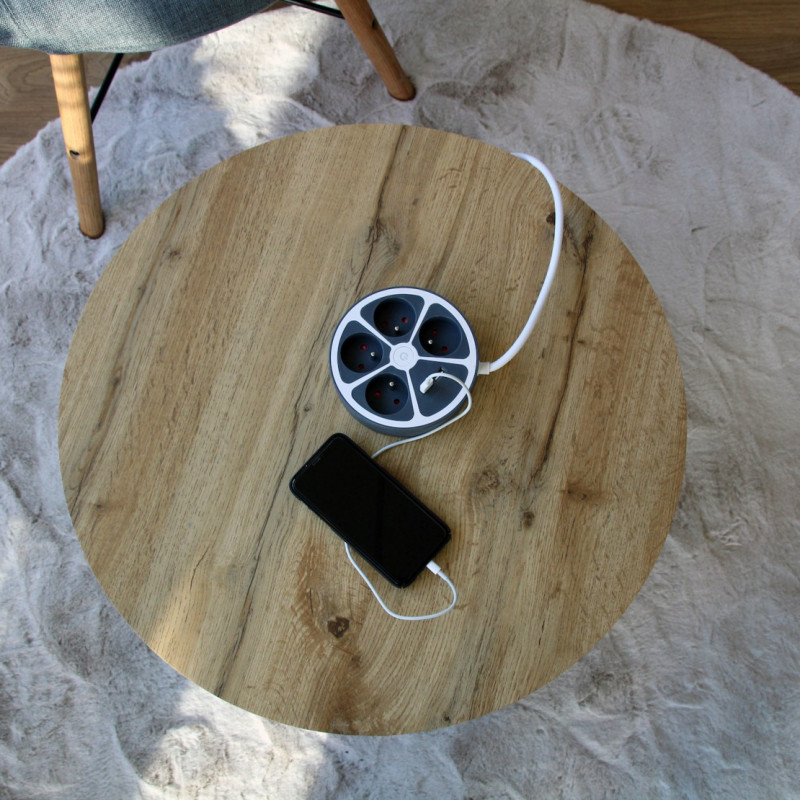 Multiprise Power Circle 4 prises 2 USB gris 1,5 m CHACON