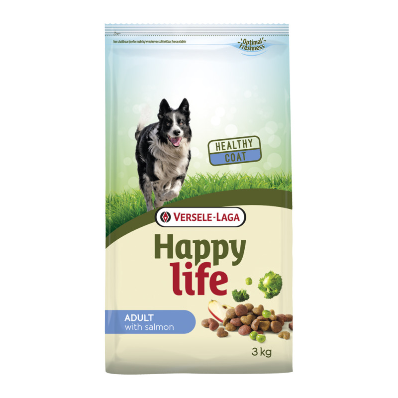 Sac de croquettes pour chien Happy Life Saumon 3 kg