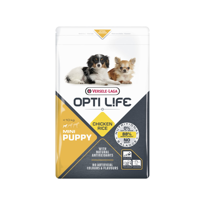 Sac de croquettes pour chiot Mini Opti Life Poulet 2,5 kg