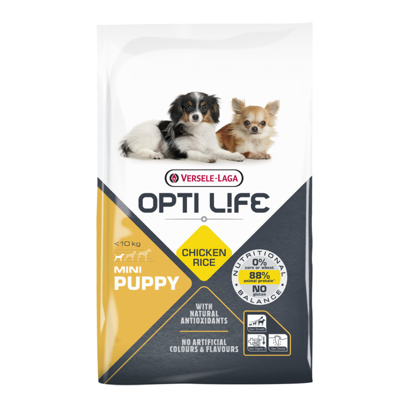 Sac de croquettes pour chiot Mini Opti Life Poulet 7,5 kg