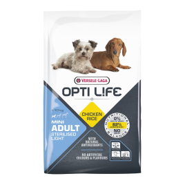 Sac de croquettes pour chien stérilisé Mini Light Opti Life Poulet 7,5 kg