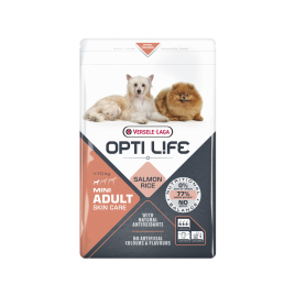 Sac de croquettes pour chien Mini Soin du pelage Opti Life Saumon 2,5 kg