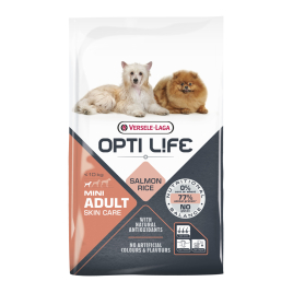 Sac de croquettes pour chien Mini Soin du pelage Opti Life Saumon 7,5 kg