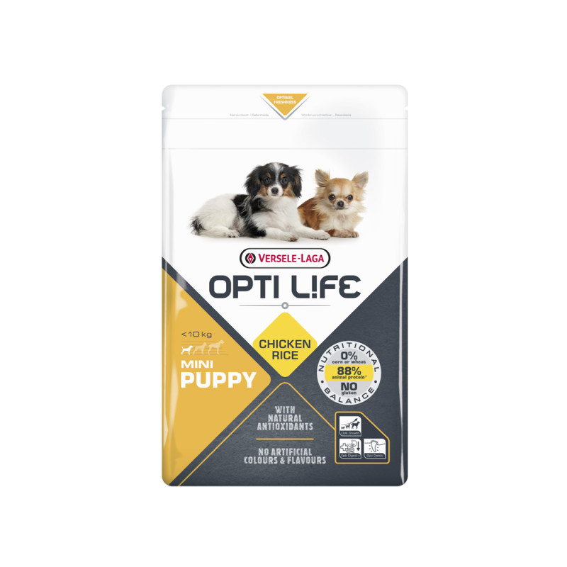 Sac de croquettes pour chiots Mini Opti Life Poulet 1 kg