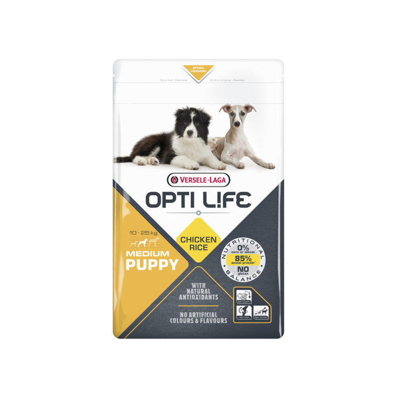 Sac de croquettes pour chiots Medium Opti Life Poulet 1 kg