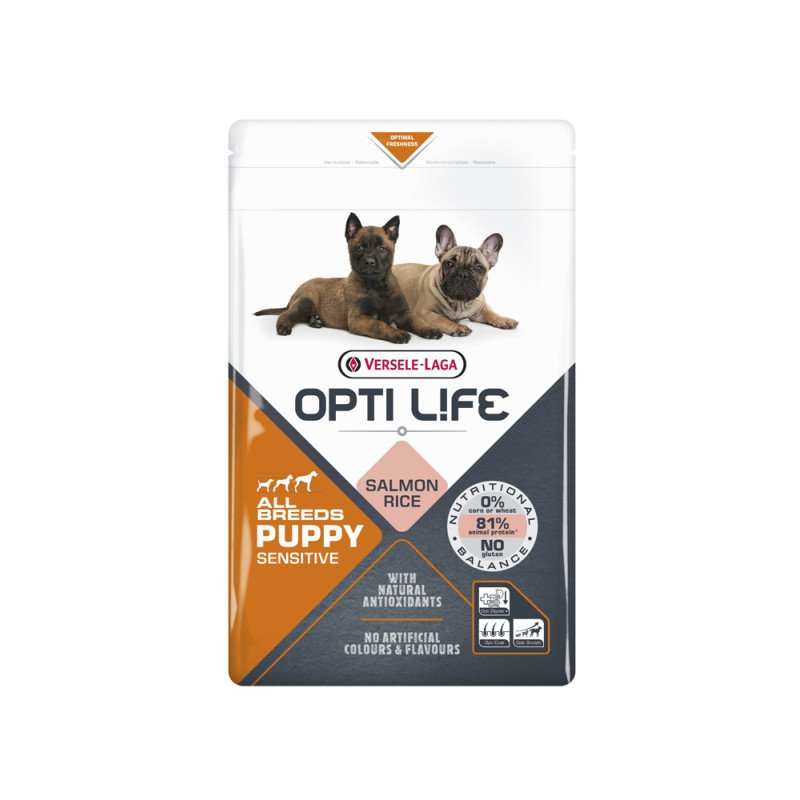 Sac de croquettes pour chien Digestion Opti Life Saumon 1 kg