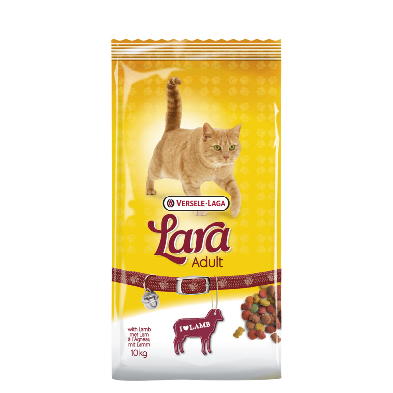 Sac de croquettes pour chat adulte à l'agneau 10 kg LARA