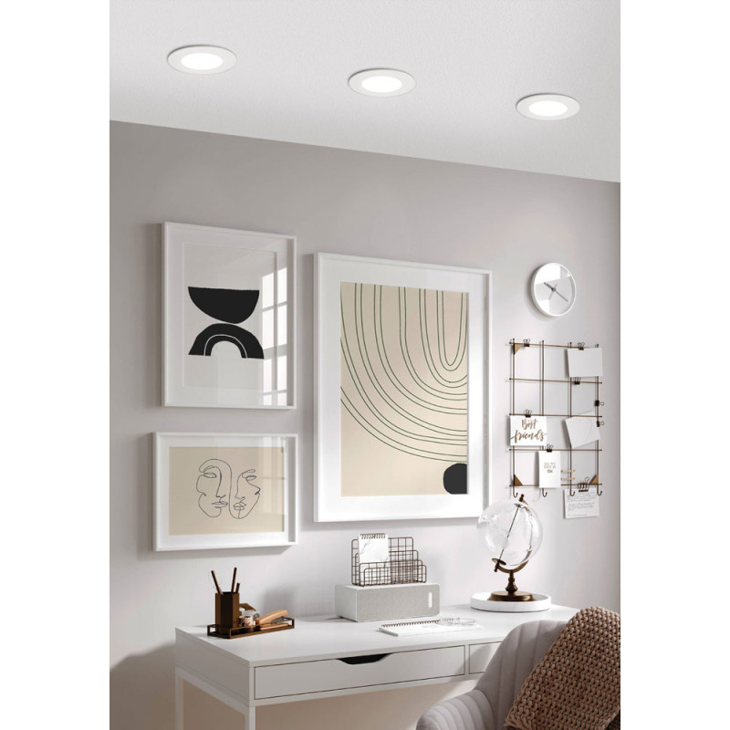 Spot encastrable LED Fueva-a blanc dimmable Ø 12 cm 5 W EGLO Spot encastrable LED Fueva-a blanc dimmable Ø 12 cm 5 W EGLO