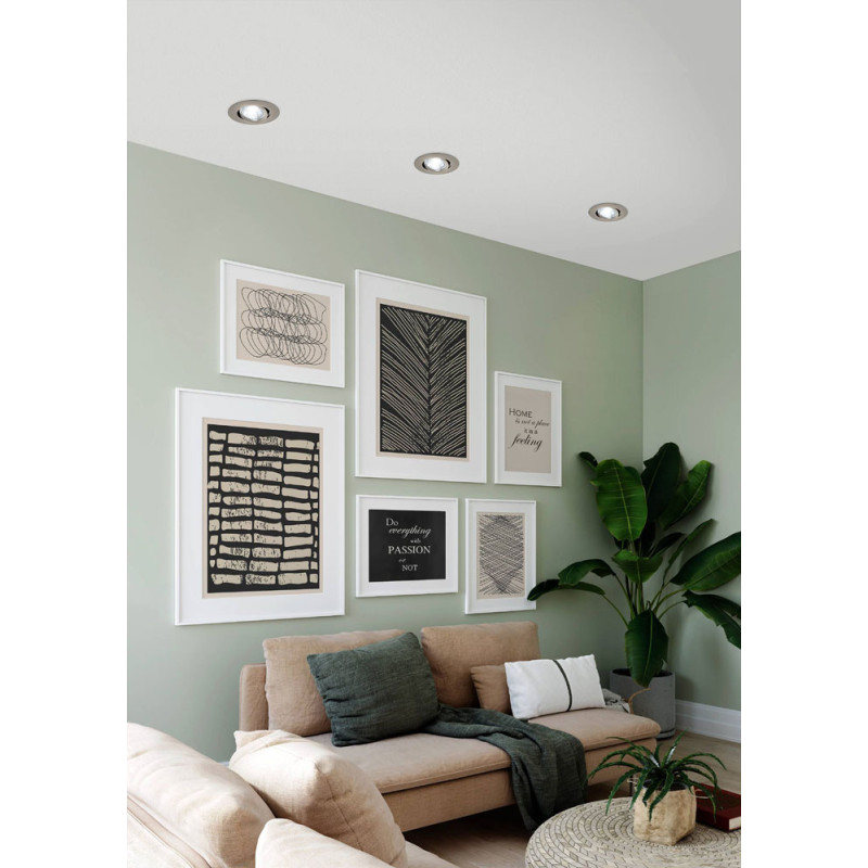 Spot encastrable LED Saliceto nickel mat dimmable Ø 8,8 cm 6 W EGLO