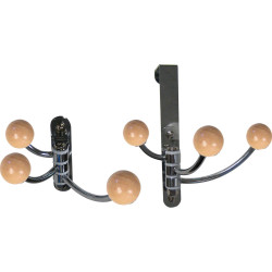 Porte-manteau acier pin et noir LINEA BERTOMANI