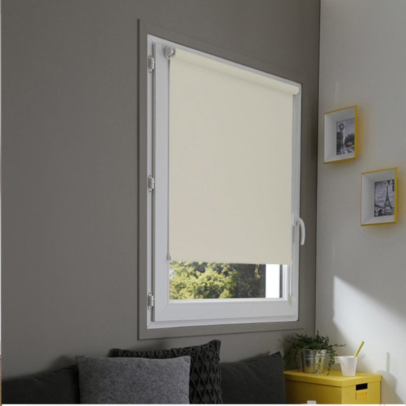 Store enrouleur occultant Easy écru 52 x 170 cm MADECO