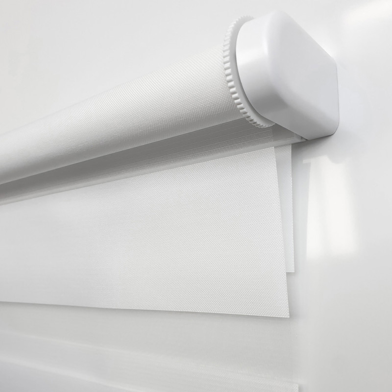 Store enrouleur jour/nuit automatique Chic blanc 52 x 160 cm MADECO Store enrouleur jour/nuit automatique Chic blanc 52 x 160 cm MADECO