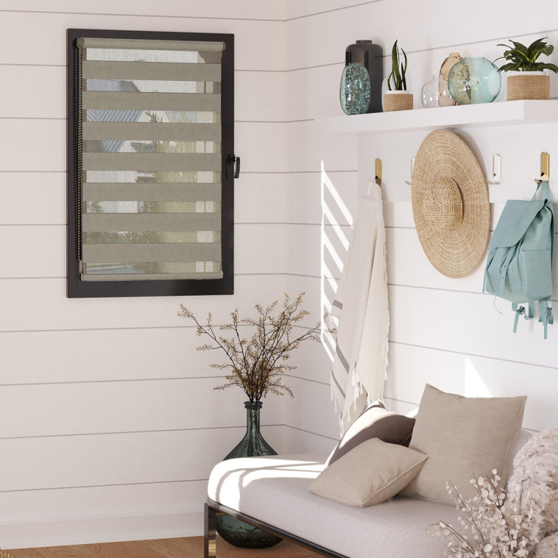 Store enrouleur jour/nuit tamisant Easy taupe 52 x 190 cm MADECO Store enrouleur jour/nuit tamisant Easy taupe 52 x 190 cm MADECO