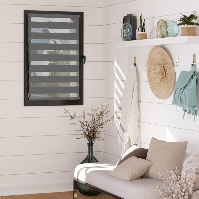 Store enrouleur jour/nuit tamisant Easy anthracite 105 x 190 cm MADECO Store enrouleur jour/nuit tamisant Easy anthracite 105 x 190 cm MADECO
