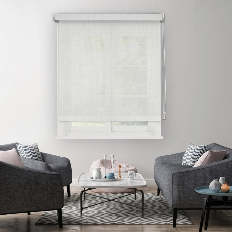 Store enrouleur tamisant Screen blanc 60 x 190 cm MADECO Store enrouleur tamisant Screen blanc 60 x 190 cm MADECO
