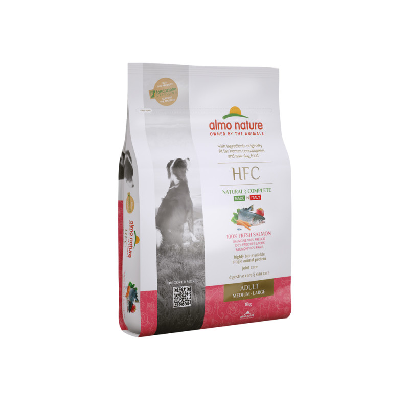 Sac de croquettes pour chien Medium et Large Almo Nature Saumon 8 kg