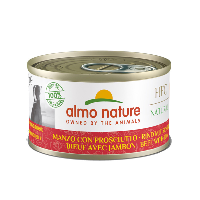 Boîte de pâtée pour chien Almo Nature Boeuf et Jambon 95 g