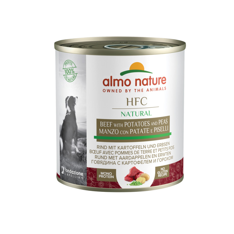 Boîte de pâtée pour chien Almo Nature Boeuf, Pommes de terre et Petits pois 290 g