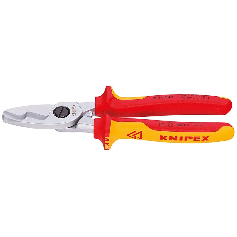 Pince coupe câble à double tranchants VDE 200 mm KNIPEX