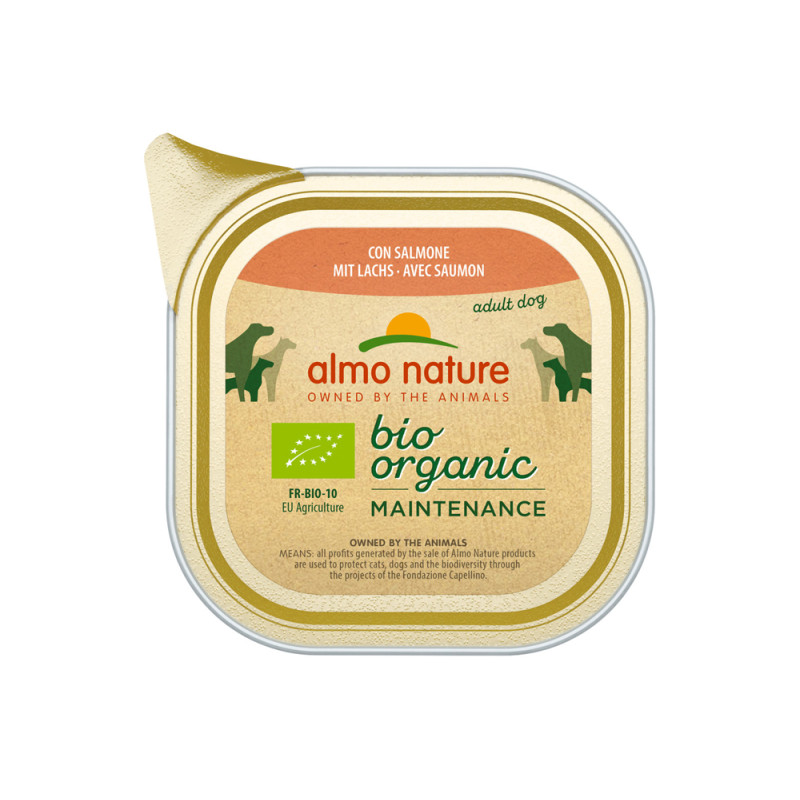 Barquette de pâtée pour chien Almo Nature Bio Saumon 100 g