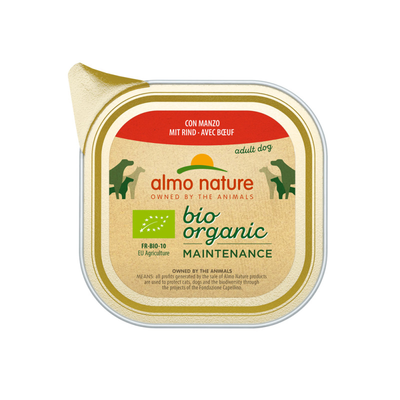 Barquette de pâtée pour chien Almo Nature Bio Boeuf 100 g