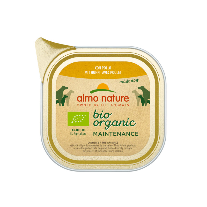 Barquette de pâtée pour chien Almo Nature Bio Poulet 100 g