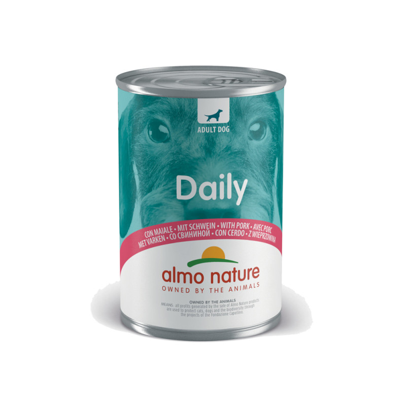 Boîte de pâtée pour chien Daily Almo Nature Porc 400 g