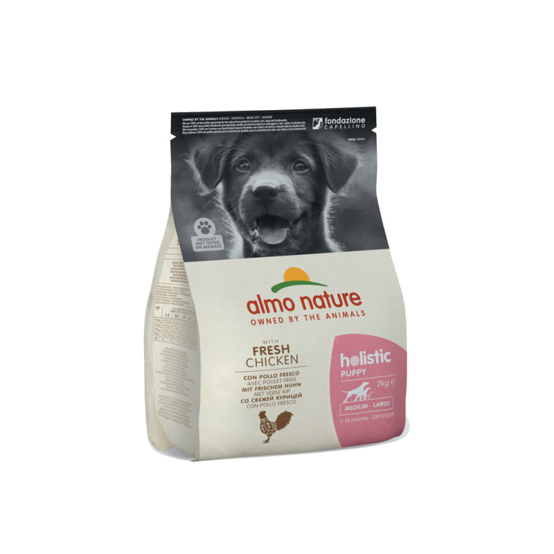 Sac de croquettes pour chiot Medium et Large Almo Nature Poulet et Riz 2 kg