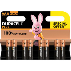 Pile alcaline AA Plus 1,5 V 8 pièces DURACELL