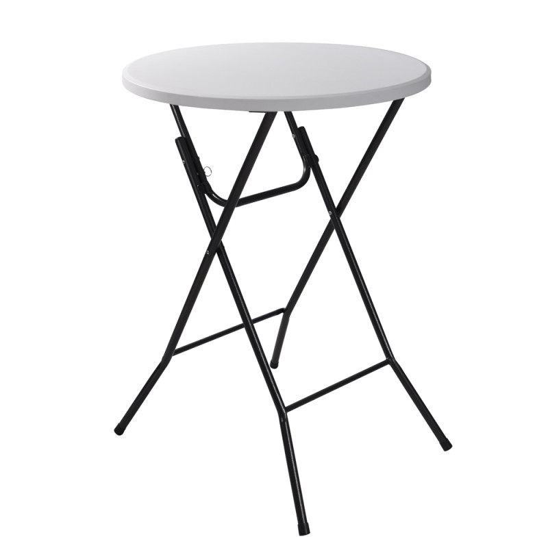 Table haute de bar mange-debout Ø 72 cm blanc Table haute pliante 110 cm  Table de bistrot jardin extérieur