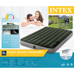Matelas gonflable Twin Dura Beam Classic Downy avec gonfleur intégré 137 x 191 x 25 cm INTEX