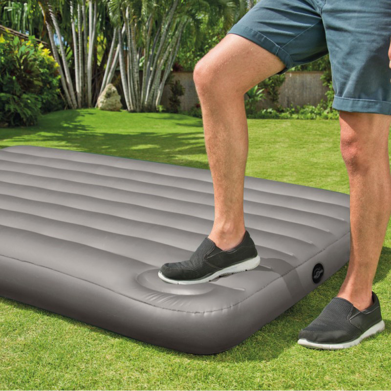 Matelas gonflable Twin Dura Beam Classic Downy avec gonfleur intégré 137 x 191 x 25 cm INTEX