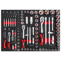 Servante d'atelier avec 7 tiroirs et 217 outils AIRPRESS