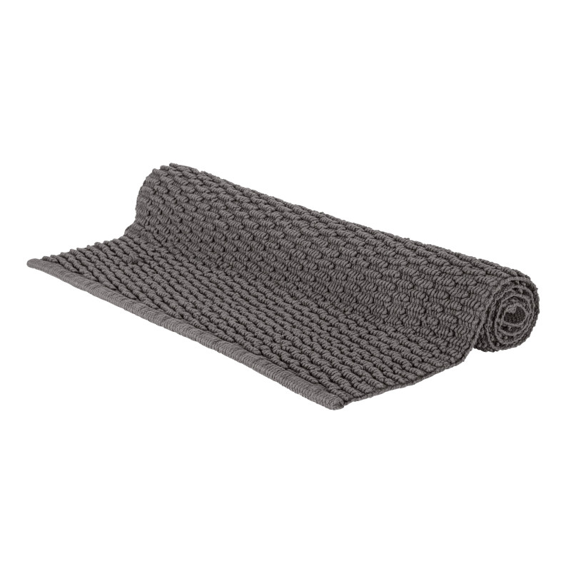 Tapis de salle de bain Mona gris foncé 80 x 50 cm WENKO