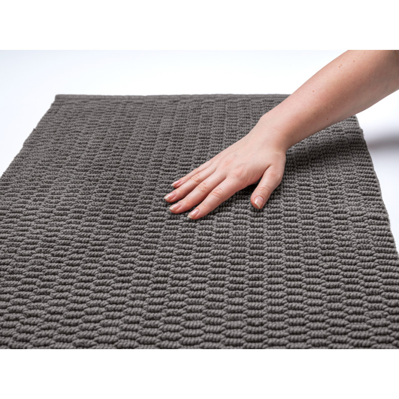 Tapis de salle de bain Mona gris foncé 80 x 50 cm WENKO