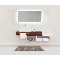 Tapis de salle de bain Lanas taupe 90 x 60 cm WENKO