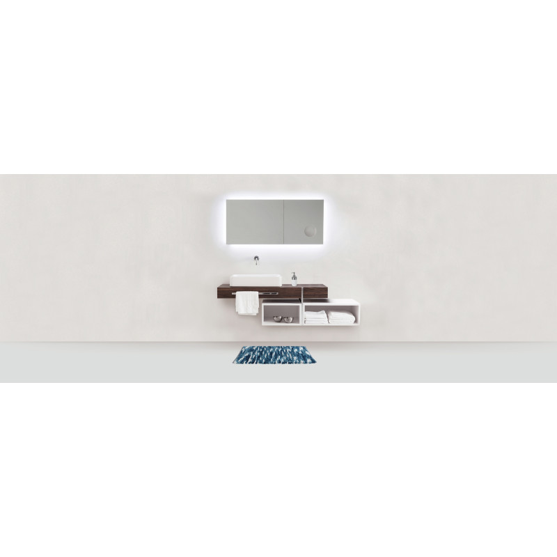 Tapis de salle de bain Urdu bleu 65 x 55 cm WENKO