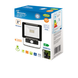Projecteur extérieur LED NFL-0202 avec détecteur de mouvement noir 20 W MOMESTAR Projecteur extérieur LED NFL-0202 avec détecteur de mouvement noir 20 W MOMESTAR