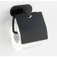 Porte-rouleau papier toilette avec rabat Turbo-Loc Orea noir mat WENKO