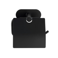 Porte-rouleau papier toilette avec rabat Turbo-Loc Orea noir mat WENKO