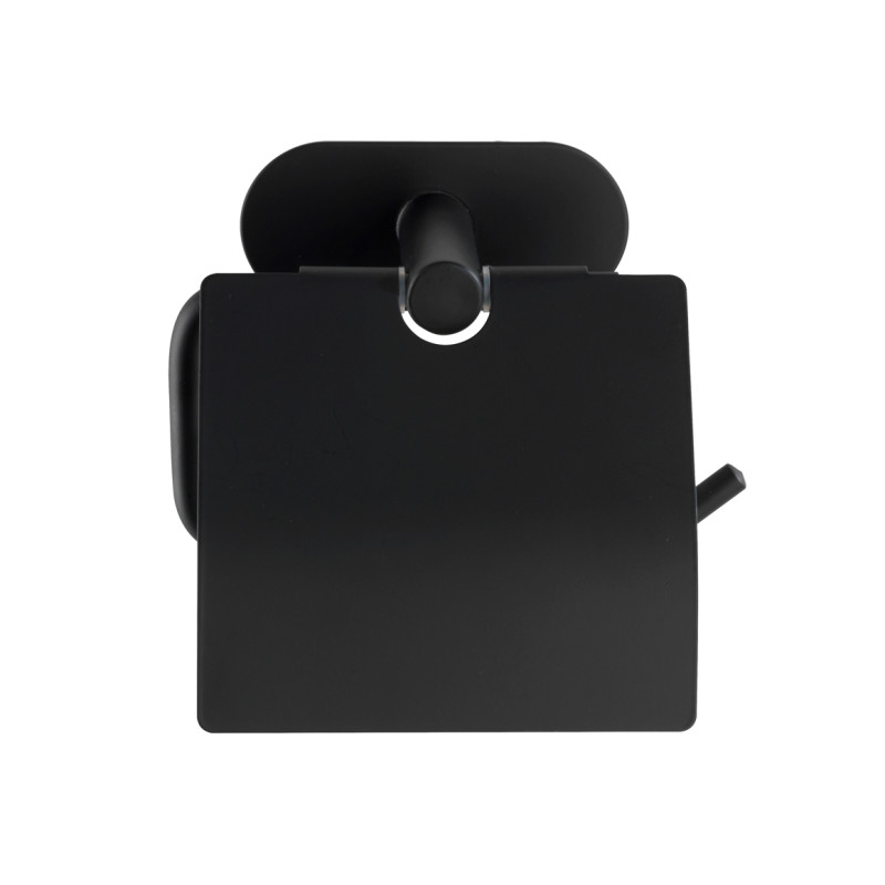 Porte-rouleau papier toilette avec rabat Turbo-Loc Orea noir mat WENKO
