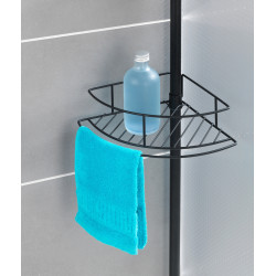 Étagère de douche d'angle télescopique Dolcedo noir mat WENKO