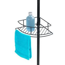 Étagère de douche d'angle télescopique Dolcedo noir mat WENKO